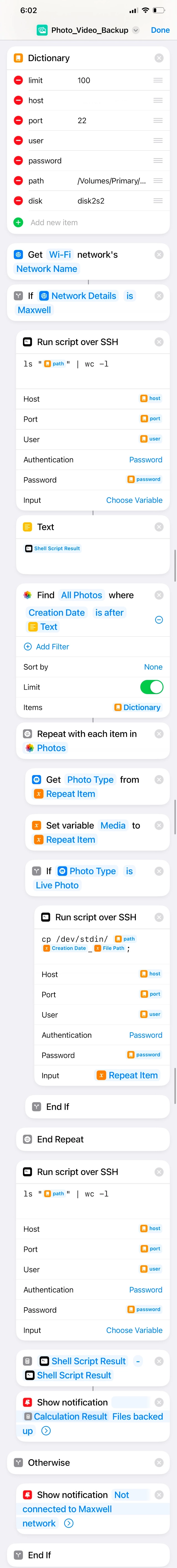 iPhone Photo Backup Shortcut